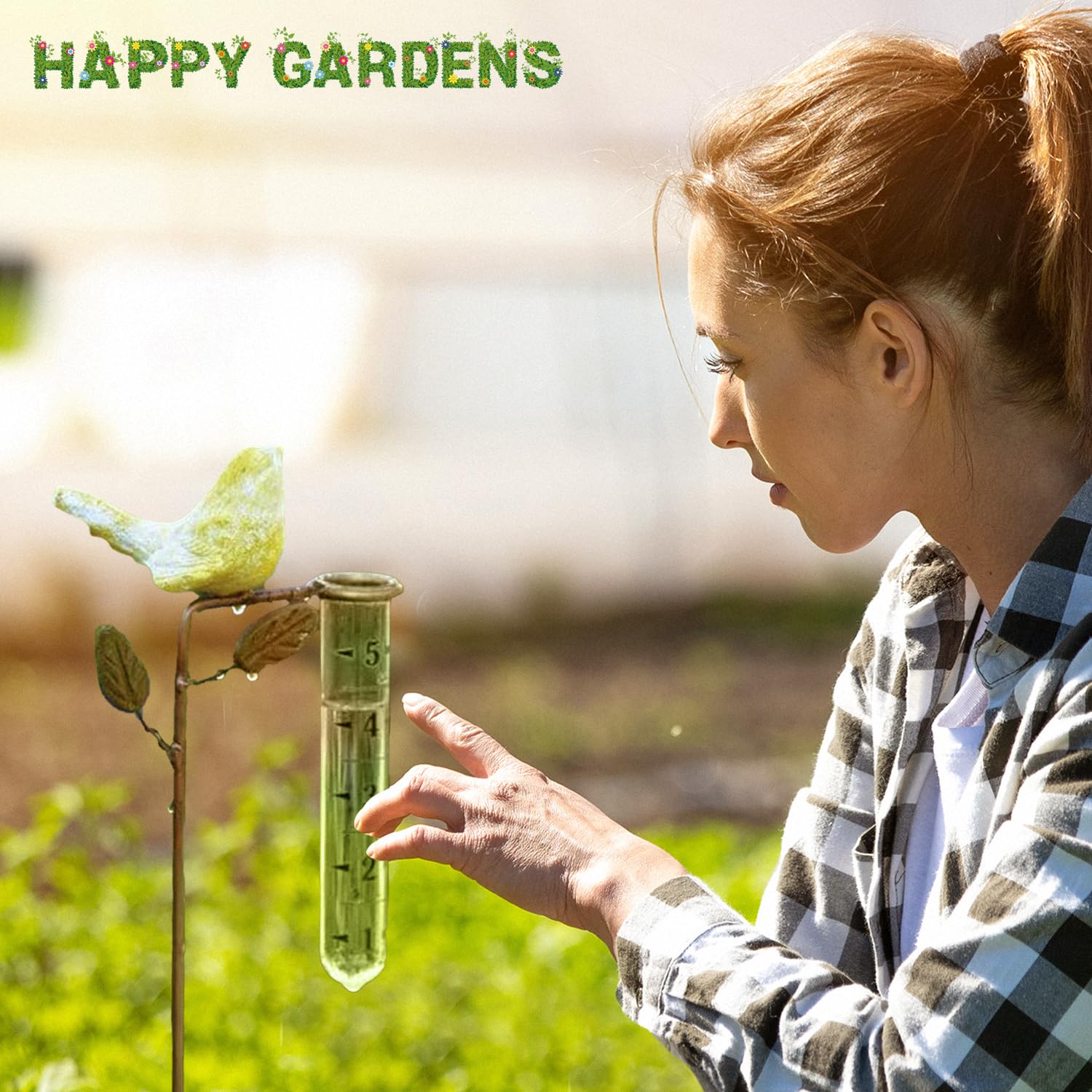 Happy Gardens Tubo de vidrio de repuesto para pluviómetro (soportes de ajuste de precisión) más medidores genéricos/estándar para patio, valla y cubierta de agua al aire libre, 5 pulgadas