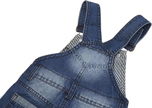 Miniatura 7 de KIDSCOOL SPACE Pantalones cortos de verano para bebés y niñasniños, overol de mezclilla ajustable