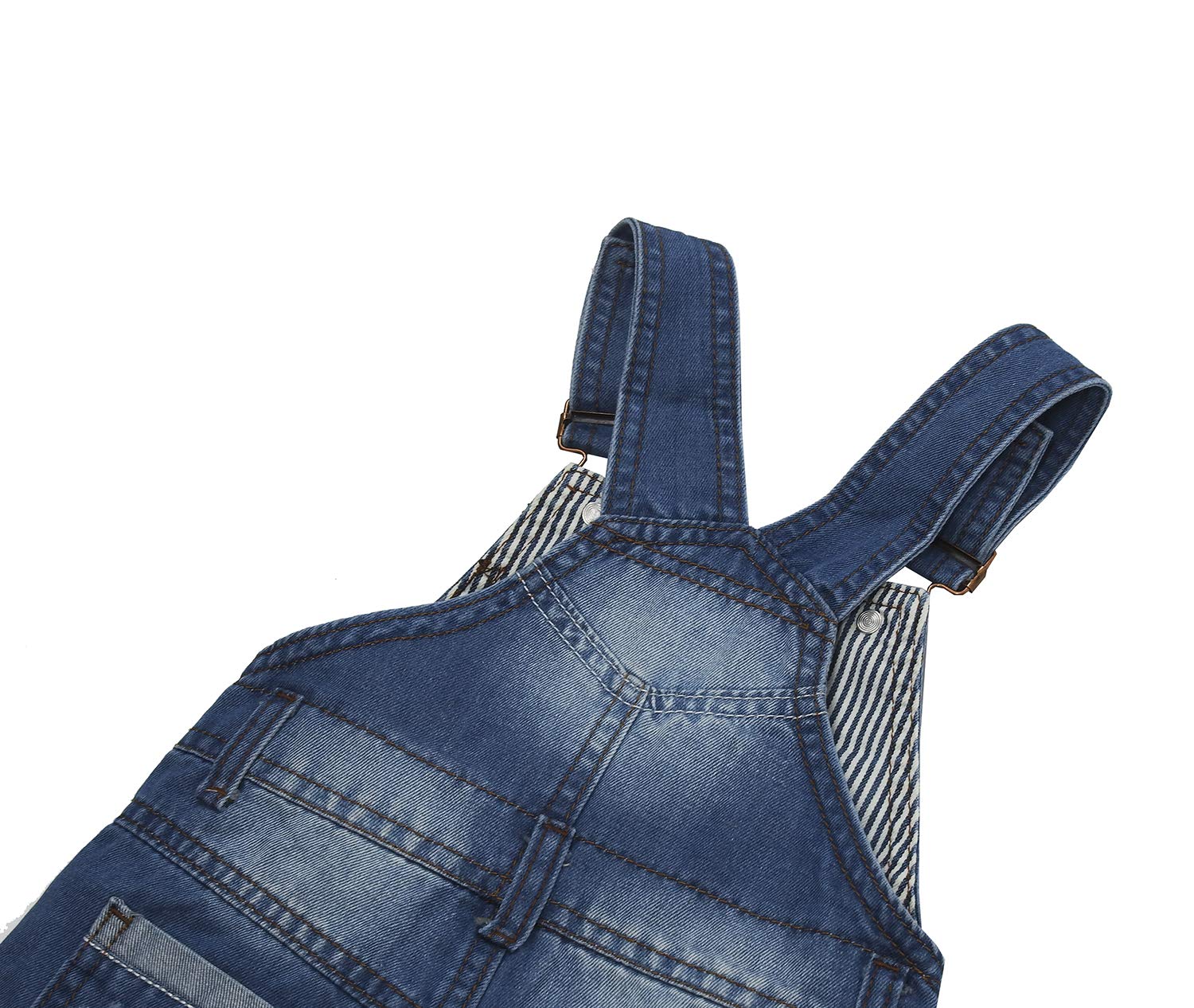 KIDSCOOL SPACE Short d'été pour bébés et petites filles/garçons, salopette en jean ajustable