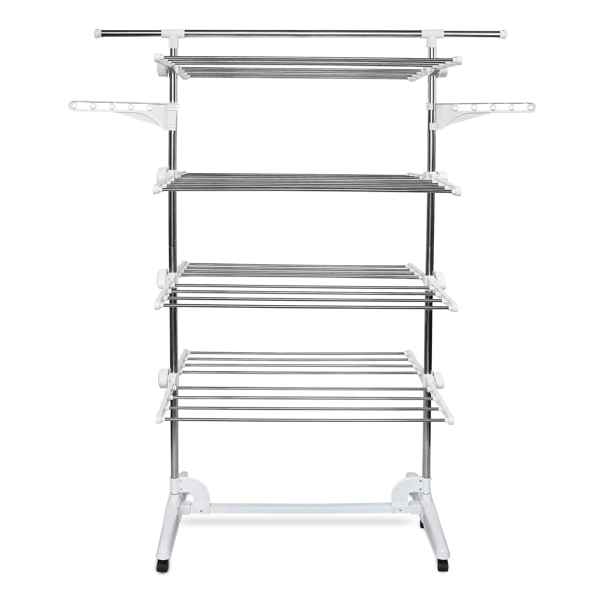 Todeco Clothes Drying Rack,4 Tier Foldable Laundry Drying Rack with