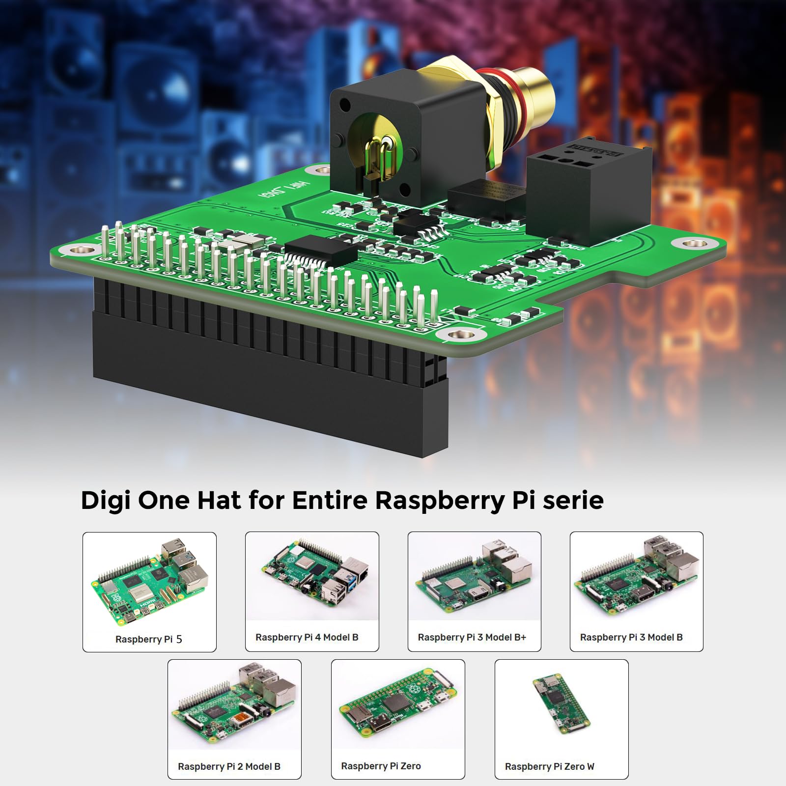 InnoMaker Digi One Hat per l'intera serie Raspberry Pi, Scheda Audio Digitale S/PDIF(IEC60958-3) HiFi