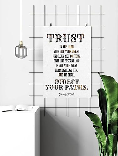 Miniatura 6 de FESOGO - Póster de pared con texto en inglés "Trust In The Lord With All Your Heart" (Confía en el Señor con todo tu corazón) - Proverbios 35,