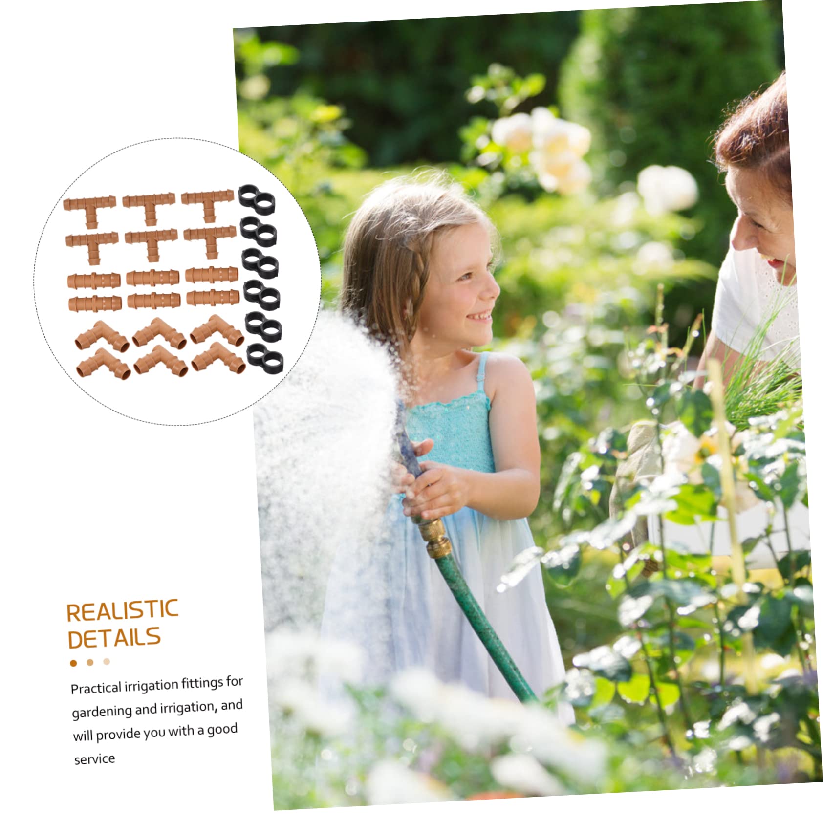 YARNOW 3sets Connettori per Irrigazione Plastica per Gocciolatori Include Raccordi Diritti Raccordi Gomito per Giardinaggio e Agricoltura