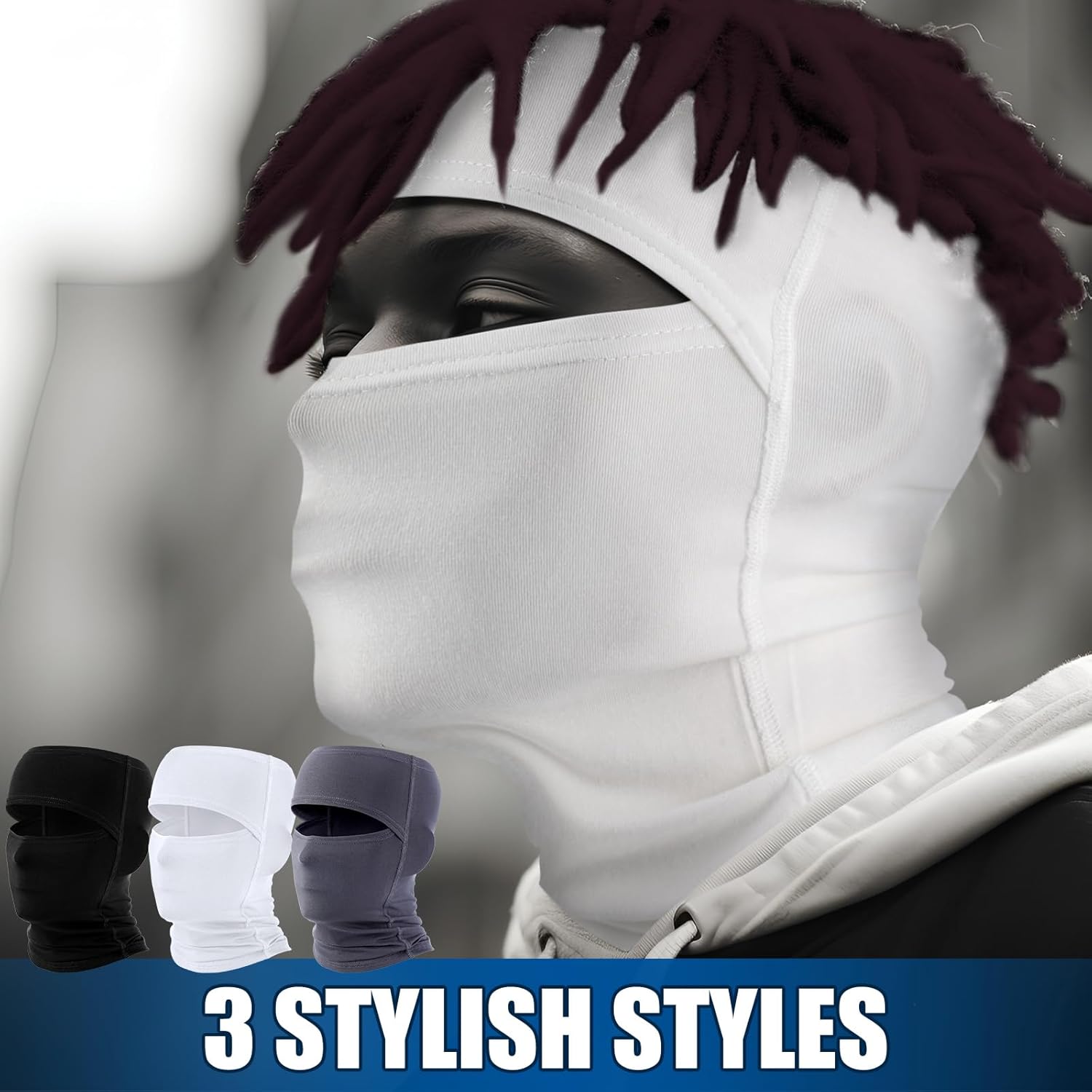 Eurzom 3 Pcs Open Top Balaclava Winter Ski Masks Face Masks Empty Top Full Face Cover Windproof Wicking for Sport Football - Image 2