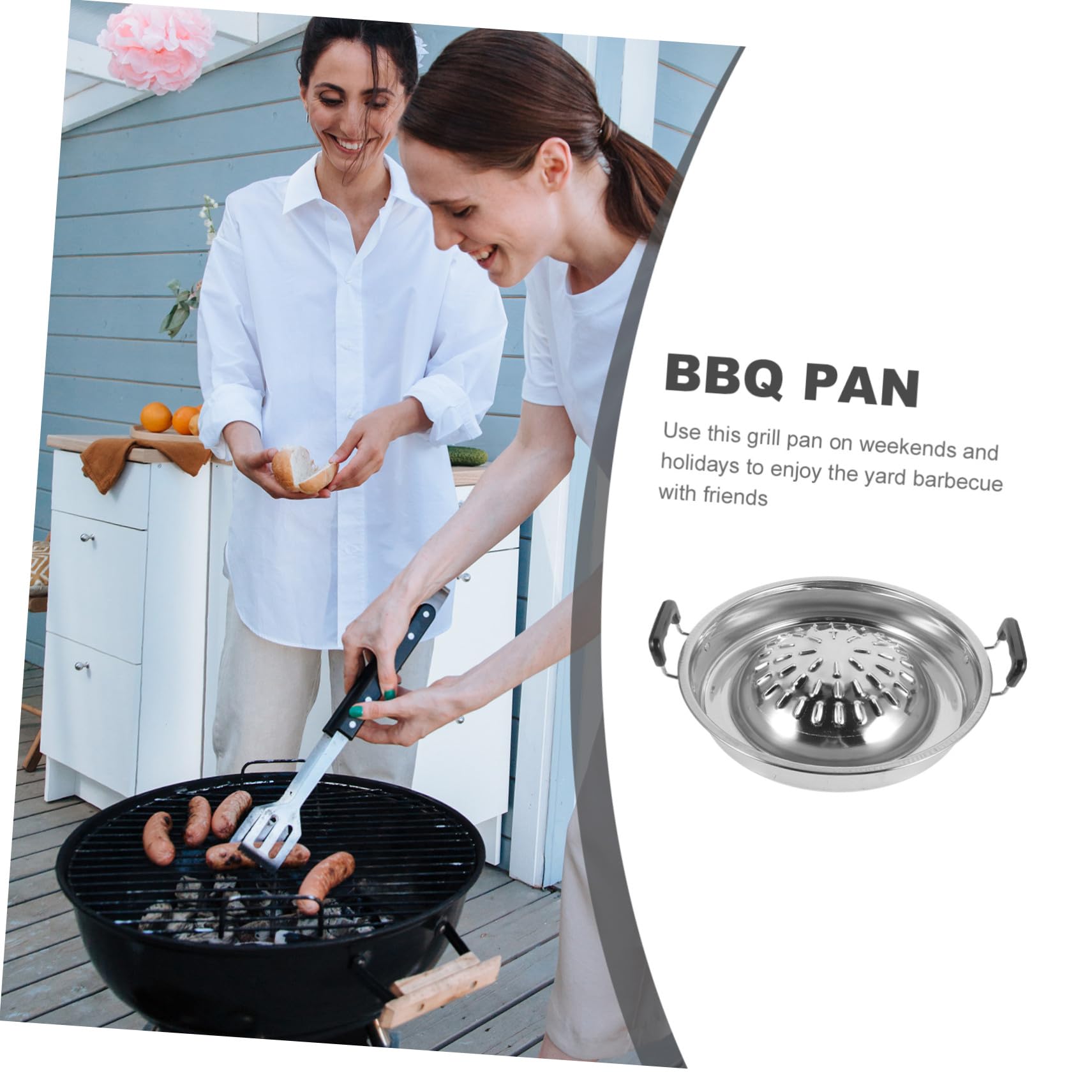 Padella per Barbecue Campeggio Portatile Padella per Grigliare Multifunzione Superficie Piatta per Carne Verdure e Pesce Resistente all Usura e Stabile