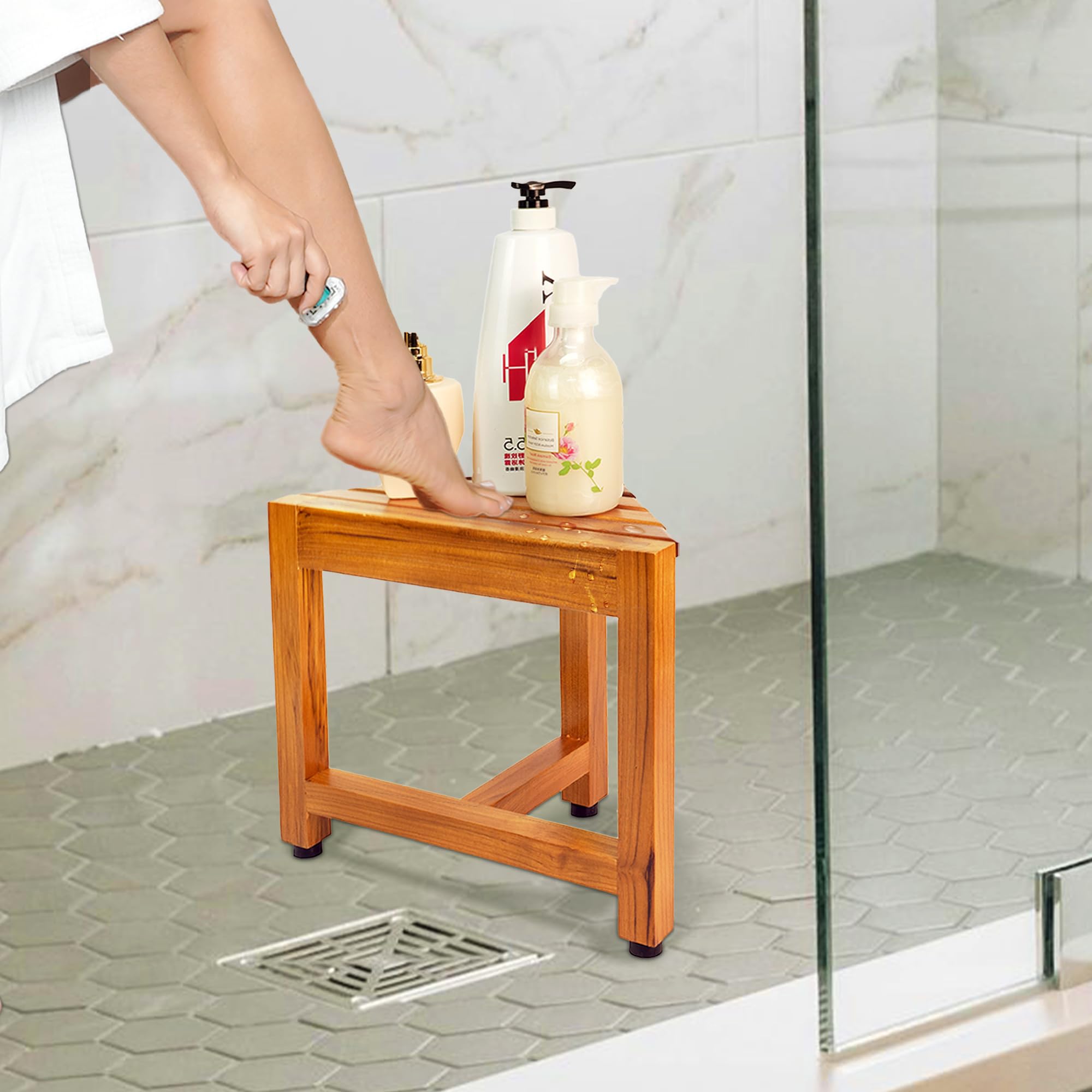 BWS Showerstick de Voetsteun Voor in de Douche Wit