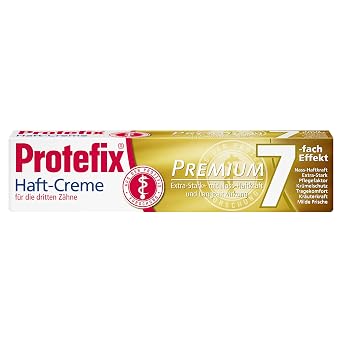 Protefix Premium adhesive cream with 7-fold effect, adhesive cream for dental prostheses for more safety all day, 1 x 47 g