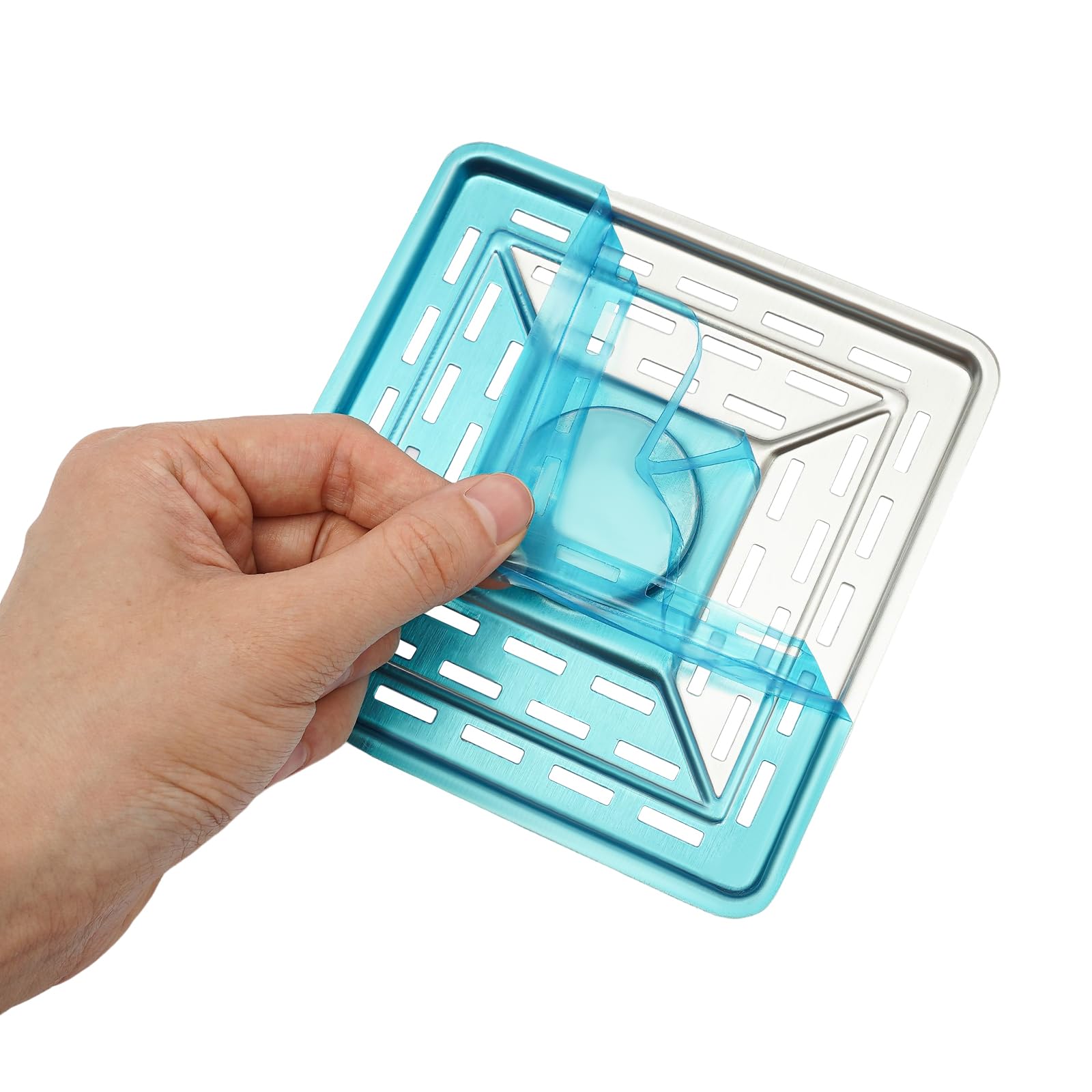 Fregadero de cocina rectangular de acero inoxidable, juego de fregadero de cocina con grifo extraíble, para cocinas, lavaderos, laboratorios, cafeterías, 68 x 45 x 21 cm
