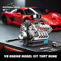 Vista 4 de Mould King Kit de modelo de motor V8 10171, mini kits de motor V8 que funciona, construye tu propio motor de modelo de automóvil con motor, bloques