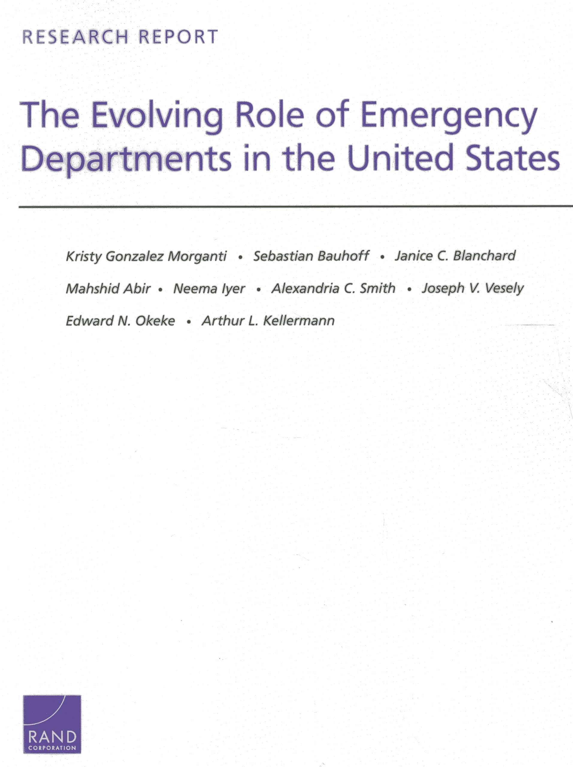 Buy The Evolving Role of Emergency Departments in the United States: Research Report — BookShops.in