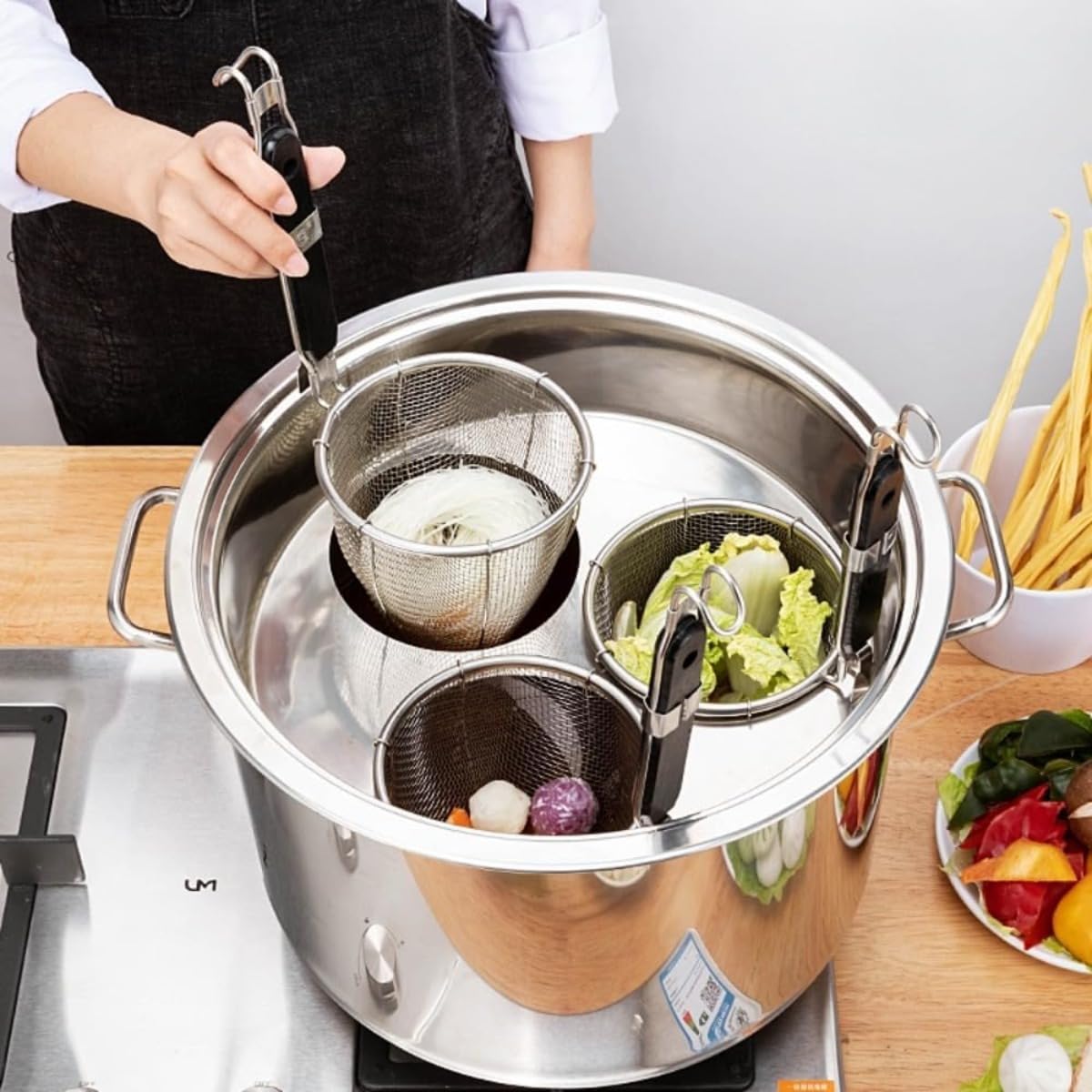 Amazon | 【Auyyhui】茹麺鍋セット そばゆで釜 ステンレス シチュー