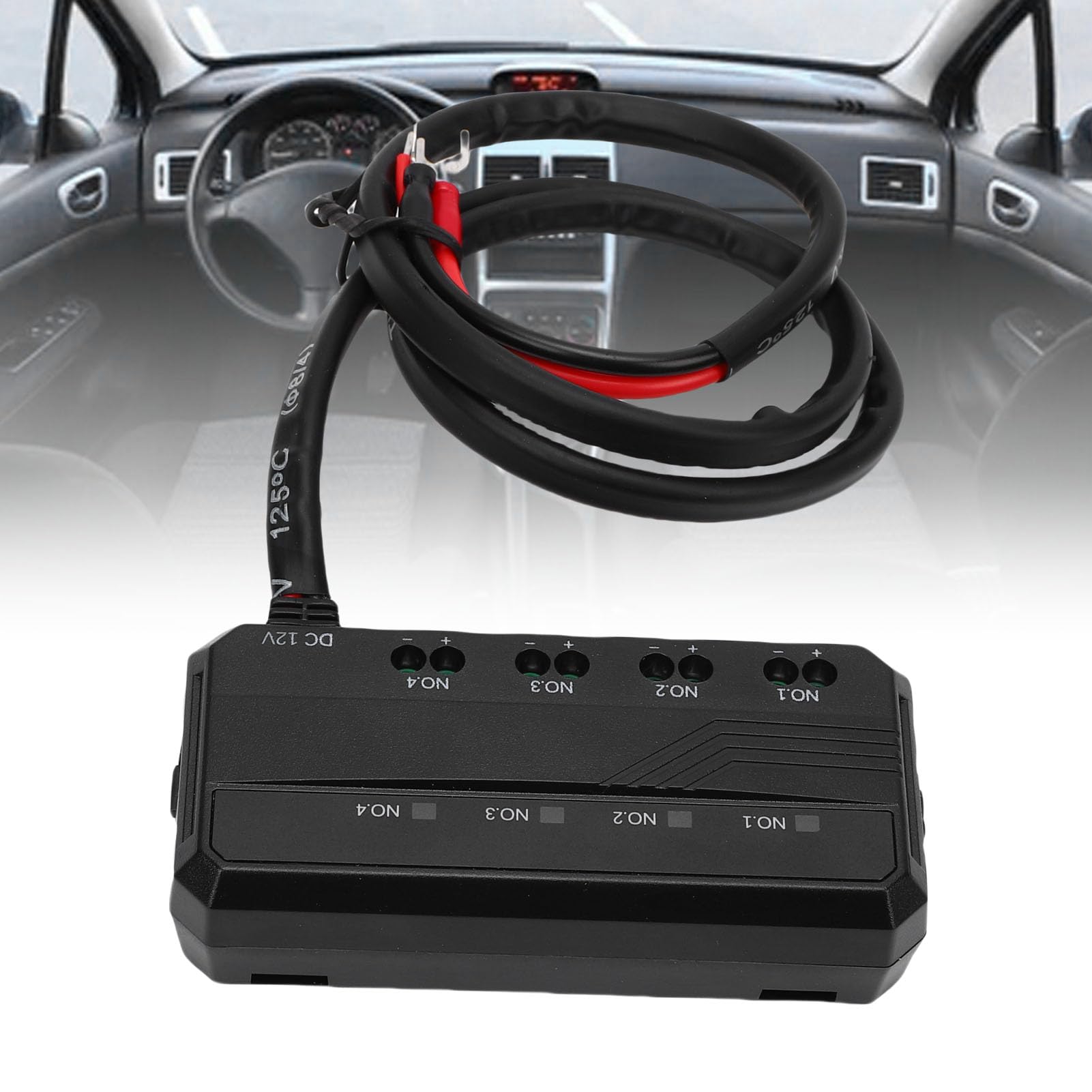 Luocute Boîte à Fusibles de Moto 12 V, Bloc de Fusibles Universel à Profil Bas 20 A avec Indicateur LED et 4 Circuits, pour Voitures, VTT, UTV, Bateaux et Autres Véhicules 12 V
