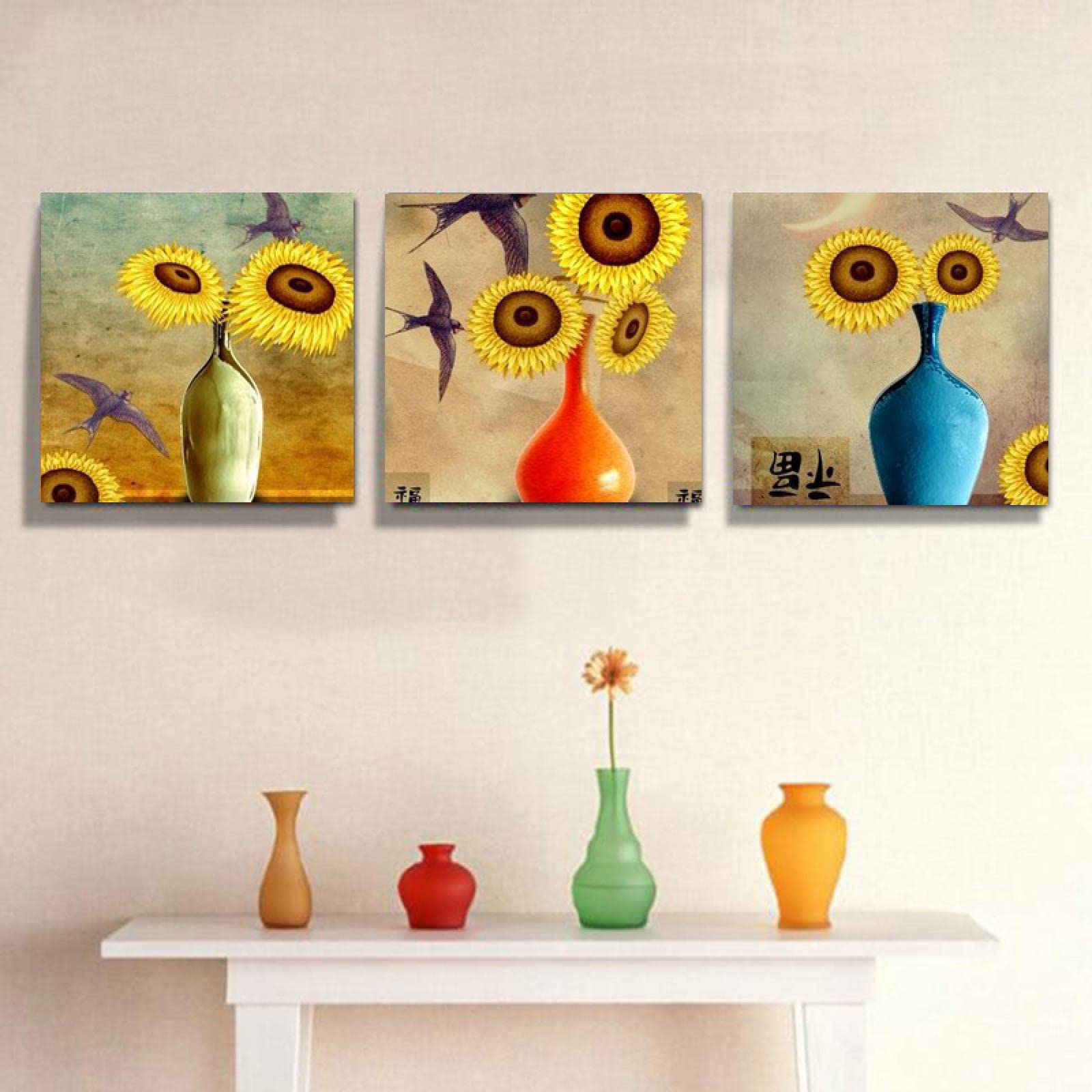 Lienzo de girasoles artístico de alta definición impresiones artísticas de pared de 40x40cm 6