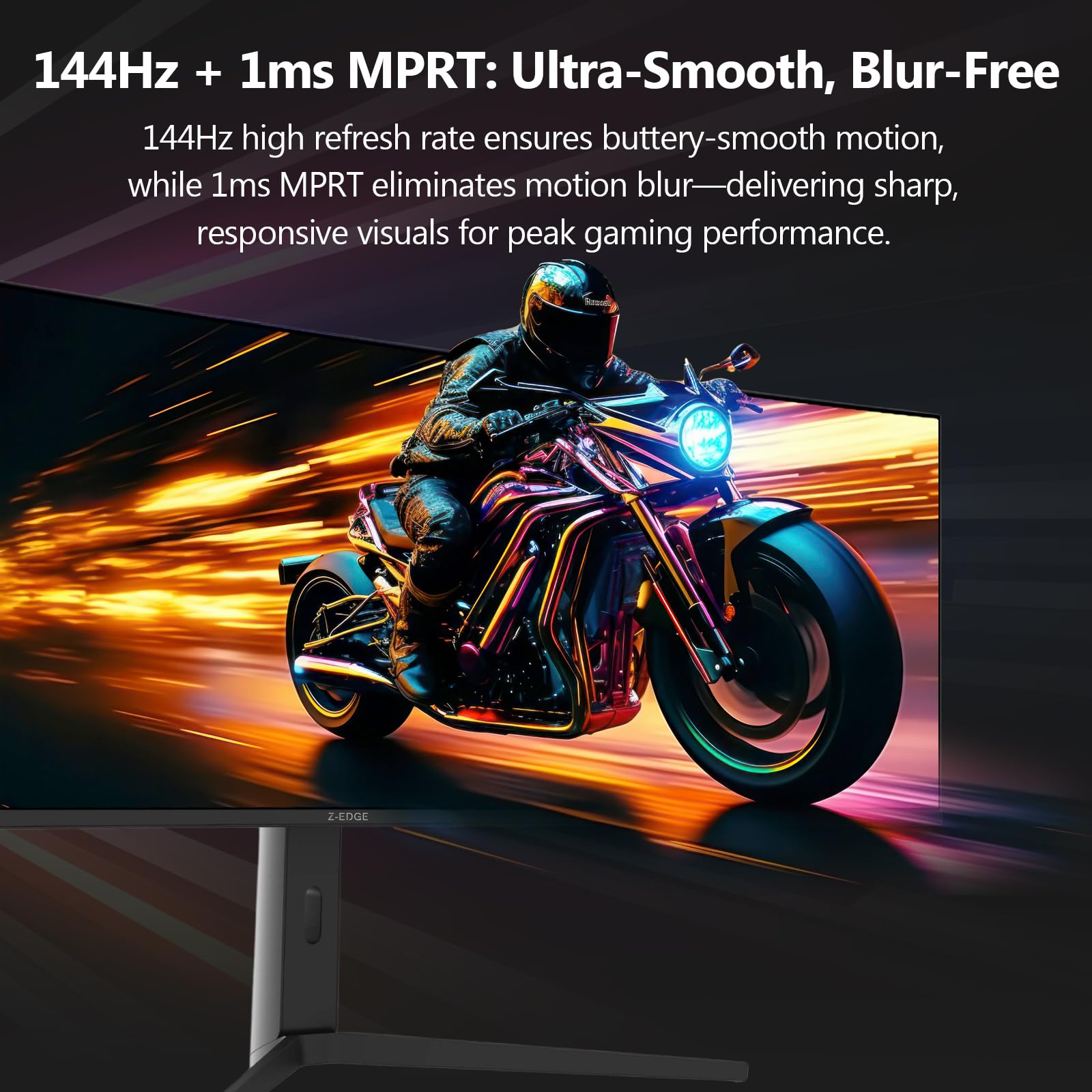 Z-Edge Zakrzywiony Monitor Gamingowy 49 Cali 144Hz, Panel IPS, DQHD 5120x1440, 32:9, KVM, 1ms, FreeSync, Regulowana Wysokość/Pochylenie, Obrotowy, 10Bit, 400cd/m², USB Type C 65W/HDMI2.1/DP1.4