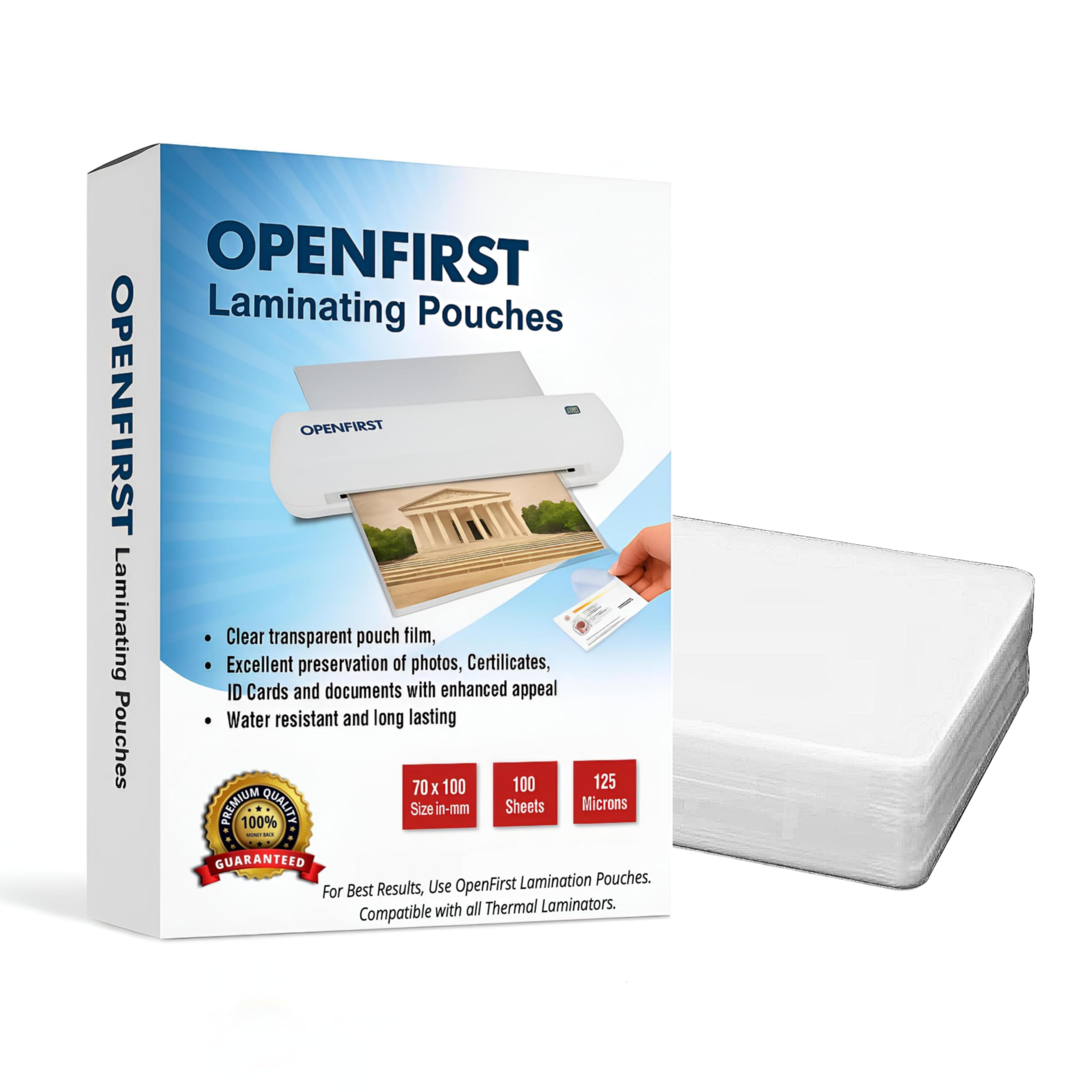 OpenFirst 125 Microns ID Card Size Thermal Lamination Pouch