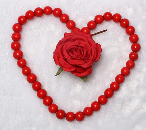 Miniatura 178 de Cuentas de madera redondas blancas de 0.394 in, 300 cuentas sueltas pintadas con espaciadores suaves para manualidades, collares y pulseras