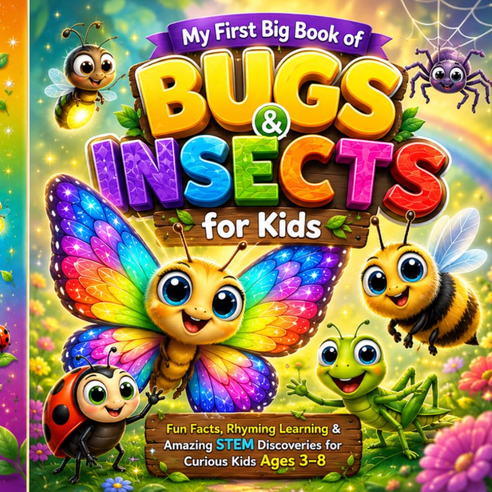 My First Big Book of BUGS & INSECTS for Kids | Fun Facts, Rhyming Learning & Amazing STEM Discoveries for Curious Kids Ages 3–8: Colorful & Nature Adventures Discovery for Curious Young Explorers