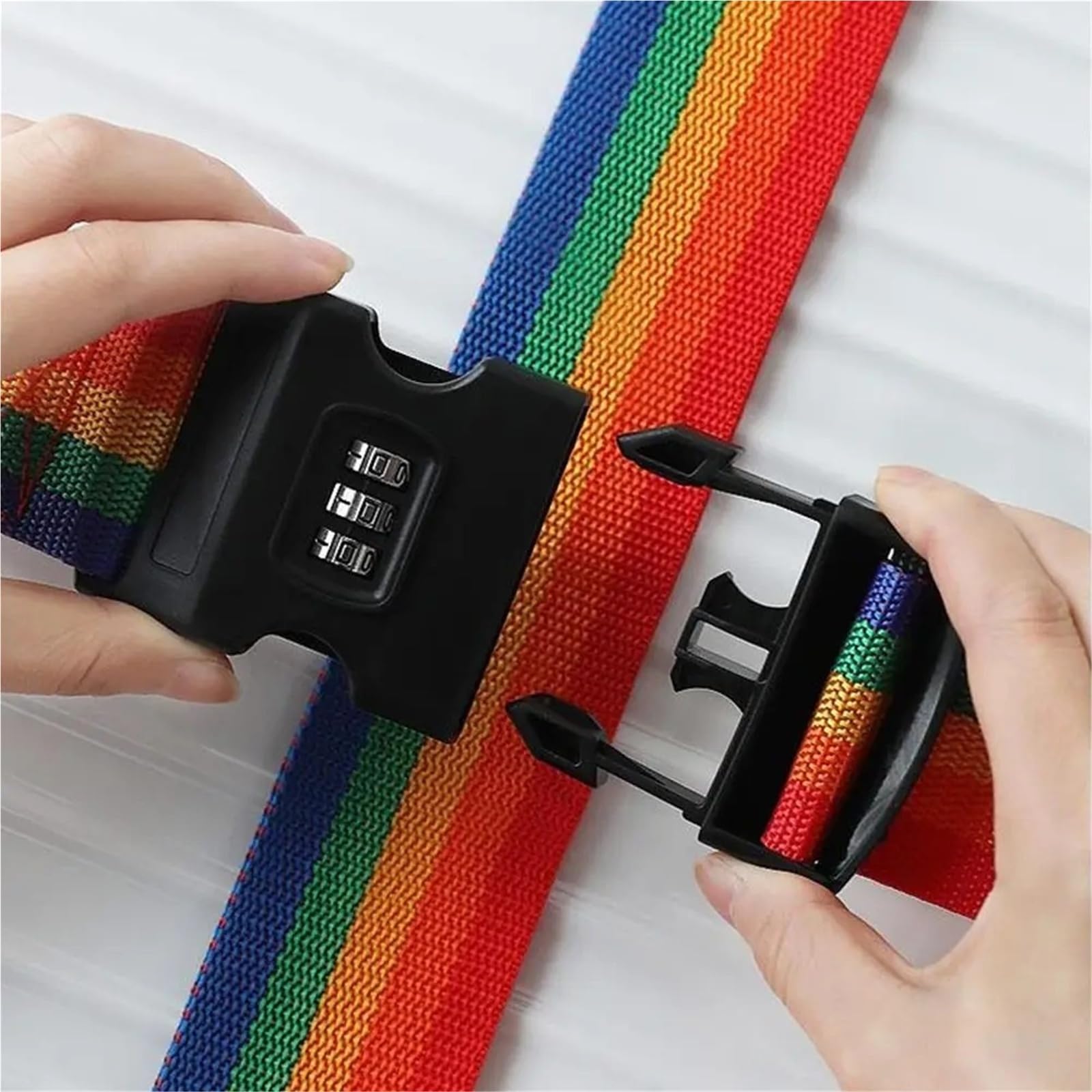 Correas Ajustables para Equipaje Correa de Equipaje de Viaje, Bloqueo de contraseña Ajustable, cinturón de Embalaje, Paquete antirrobo Seguro for Equipaje(Orange)