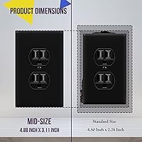 Vista 2 de ENERLITES Placa de pared dúplex para tomacorriente, cubierta de toma de corriente eléctrica, acabado brillante, tamaño mediano de 1 banda, 4.88" x
