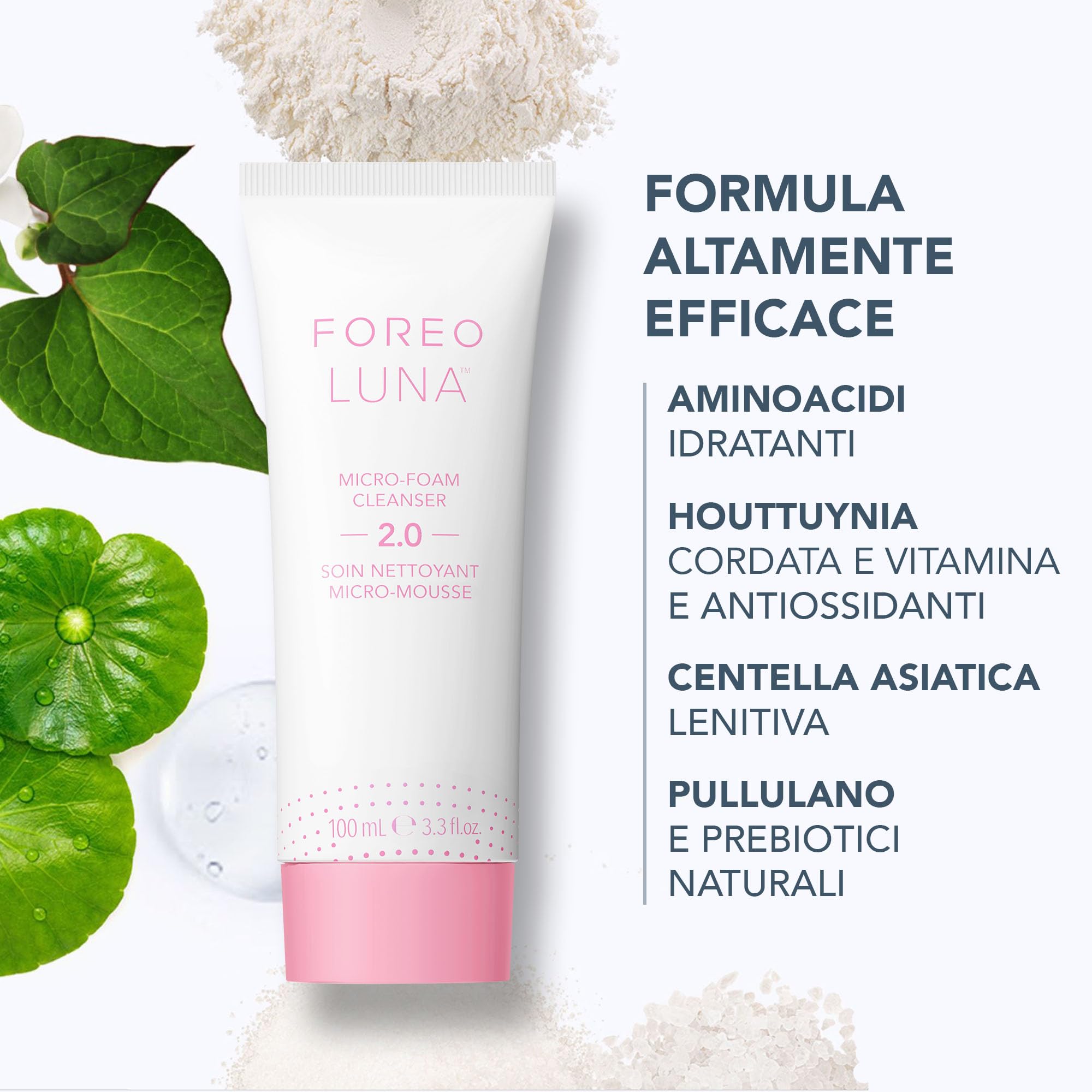 Set FOREO Blackheads Suck KIWI - Aspira punti neri professionale per punti bianchi e punti neri + Detergente viso LUNA Micro-Foam Cleanser 2.0 (100 ml) - Estrattore di impurità per viso e naso