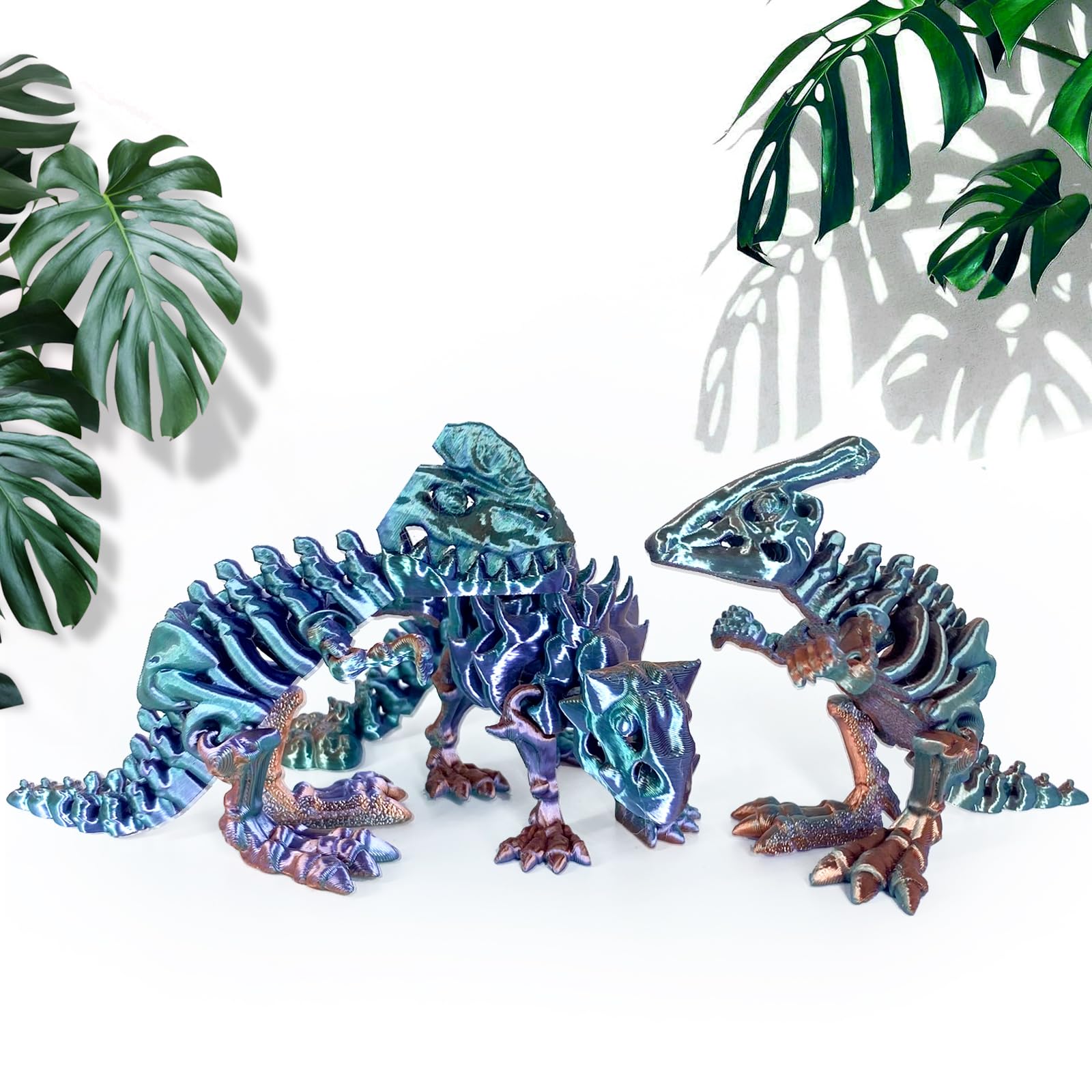 DEFORAGE 3pcs 3D Printed Dinosaur Skeleton 3D Animals — image 1