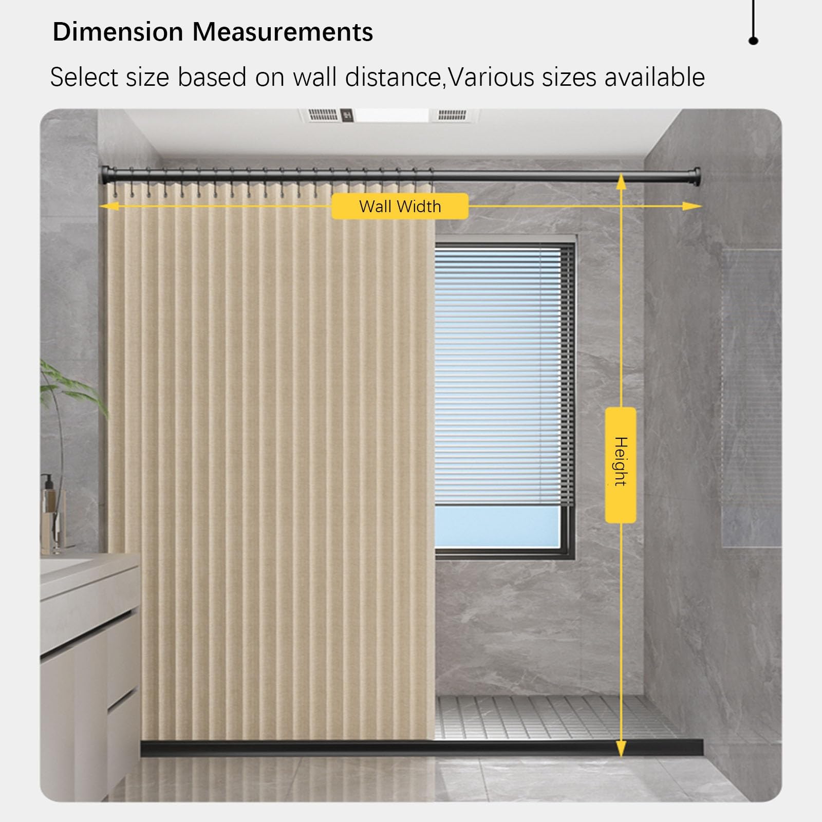 Cortina de ducha plegable con cierre magnético y barra retráctil, tela de lino grueso impermeable, no requiere perforaciones para una fácil instalación, ideal para privacidad en el baño