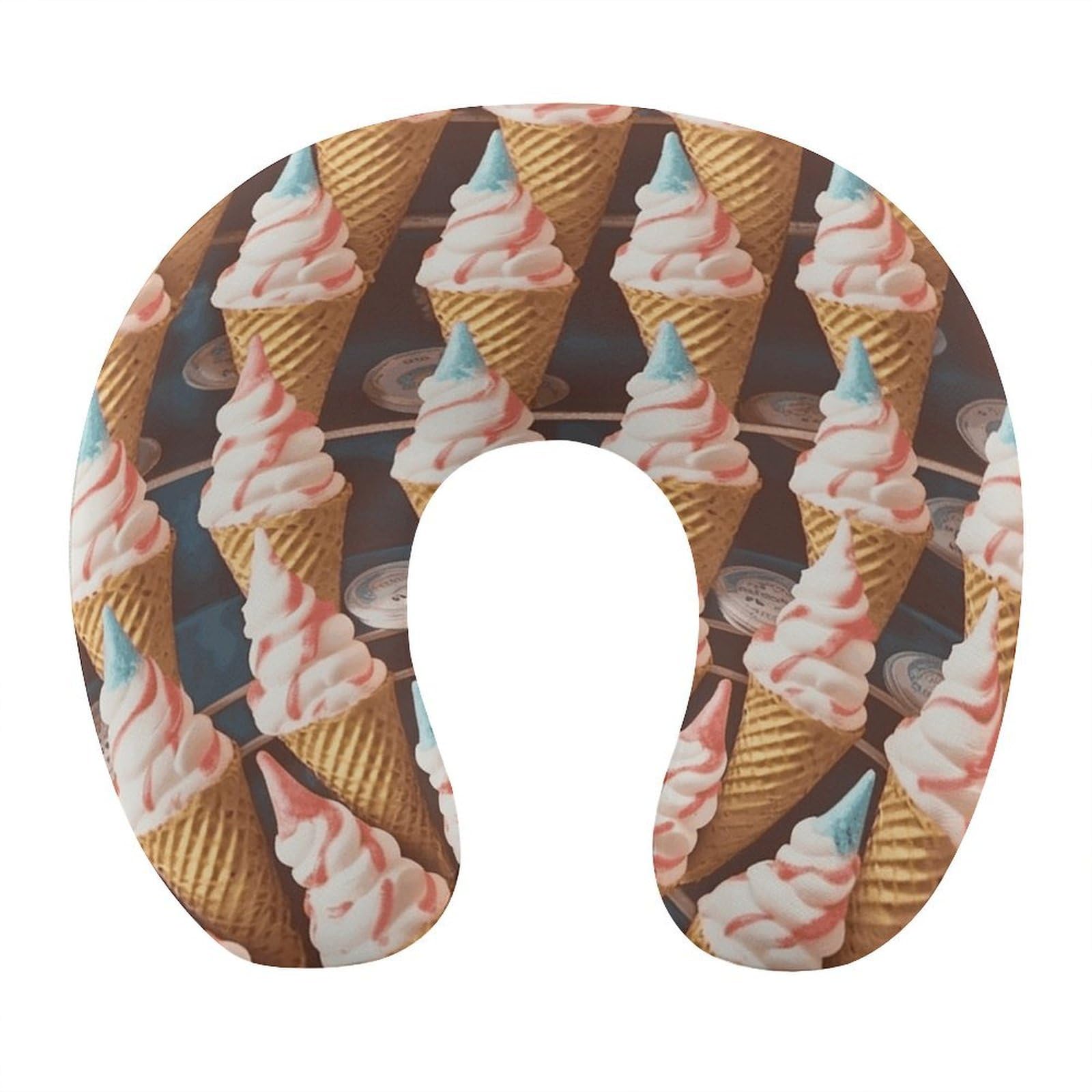 Btcowzrv Style Ice Cream Cones Fifties Time U Shaped Neck Pillow Travel Pillows