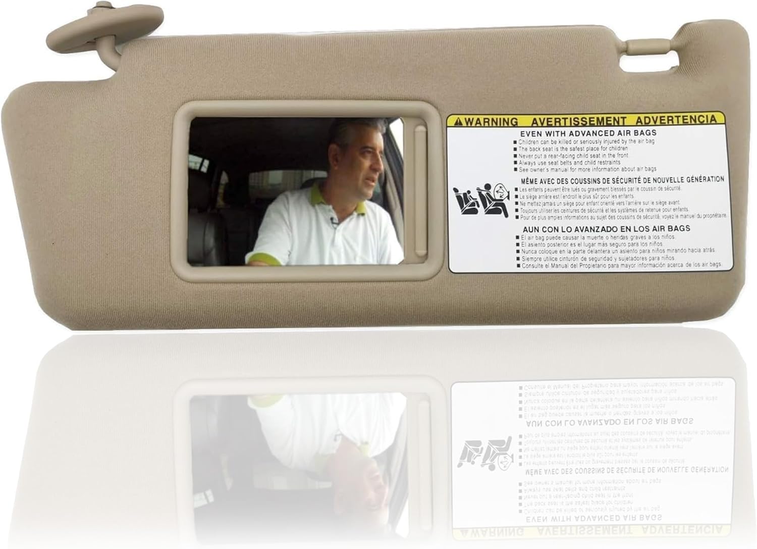 SAILEAD Left Driver Side Sun Visor Replacement Compatible with Toyota Tacoma 2005 2006 2007 2008 2009 2010 2011 2012 Visor Assembly Without Light 74320-04181-B1 (Sand Beige)