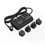 220V to 110V Converter&comma; TESSAN Travel Voltage Converter with 4 USB Ports &lpar;1 USB C&rpar;&comma; 3 AC Outlet and EU UK AU IT Universal Travel Adaptor&comma; Step Down Transformer Power Outlet Adapter Combo Black