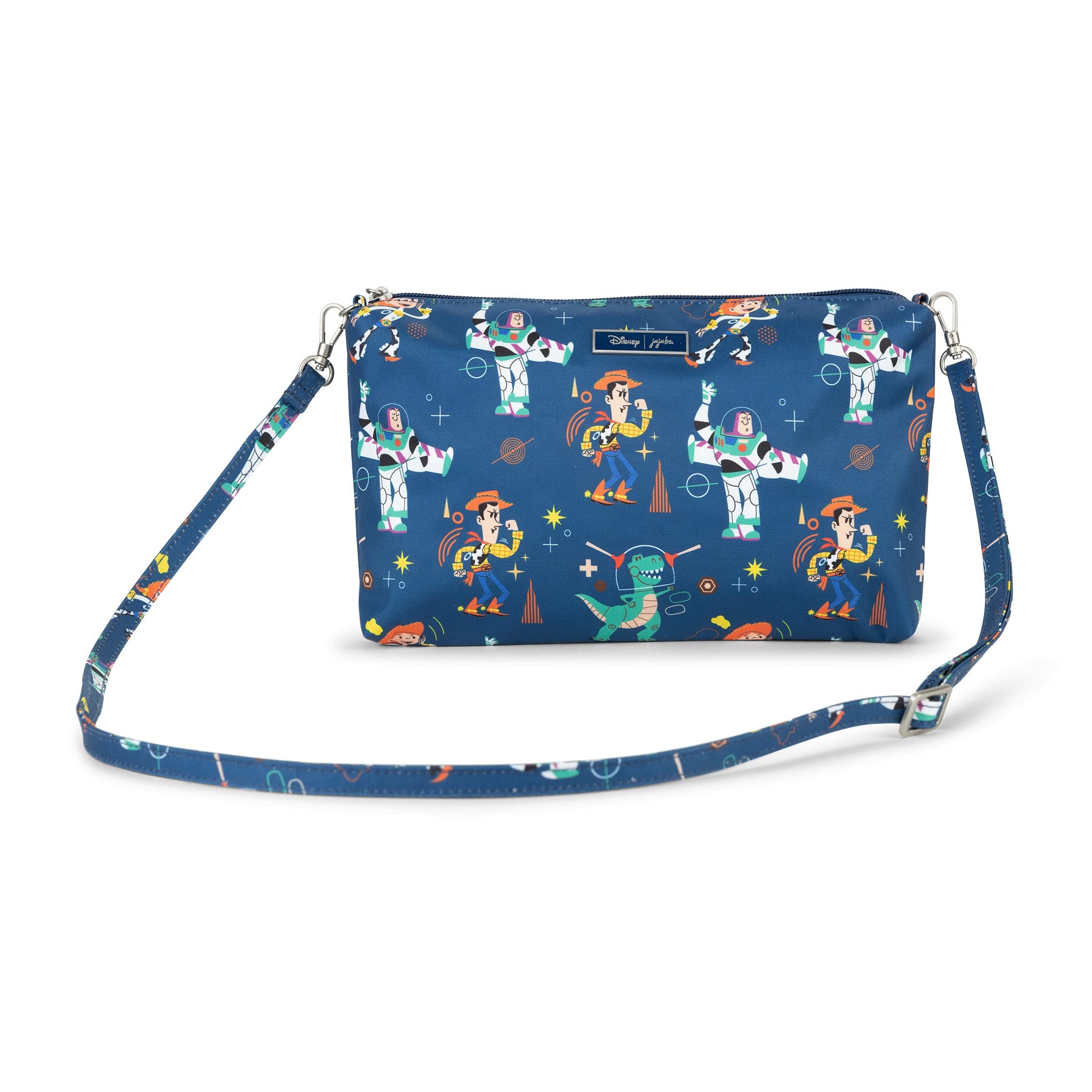 JuJuBe Disney and Pixar's Toy Story x Be Quick Shoulder Bag Purse, Zippered Travel Clutch or Pouch, Lightweight Baby Bag or Diaper Bag Organizer, Detachable Wristlet Strap or Cross Body Strap
