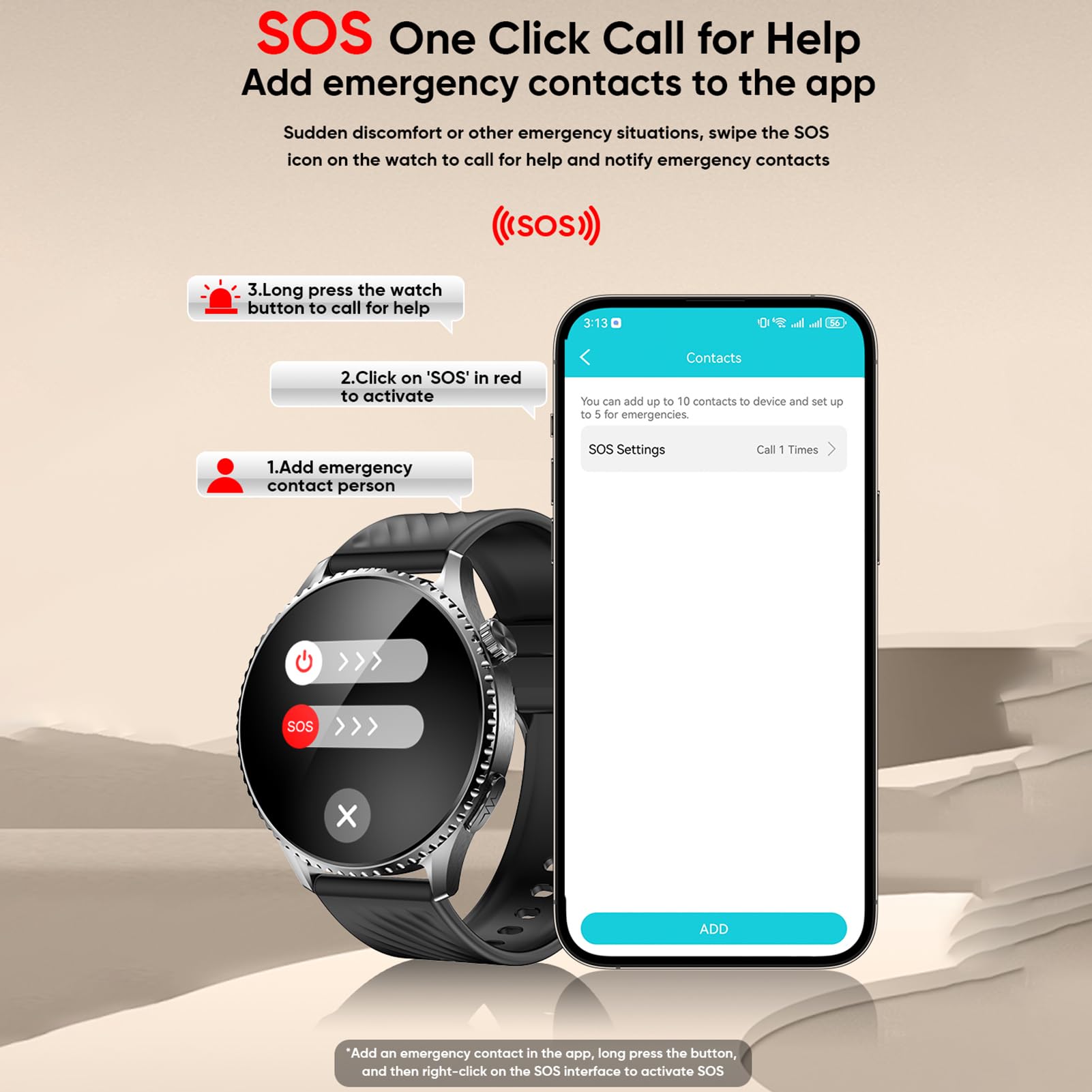 Tosuny Inteligentny Zegarek dla Mężczyzn i Kobiet, Smartwatch Fitness z Wyświetlaczem 1,56 ", ponad 50 Trybów Sportowych, Monitorowanie Zdrowia i Tętna, Połączenie Bluetooth i kontrolę (BLACK)