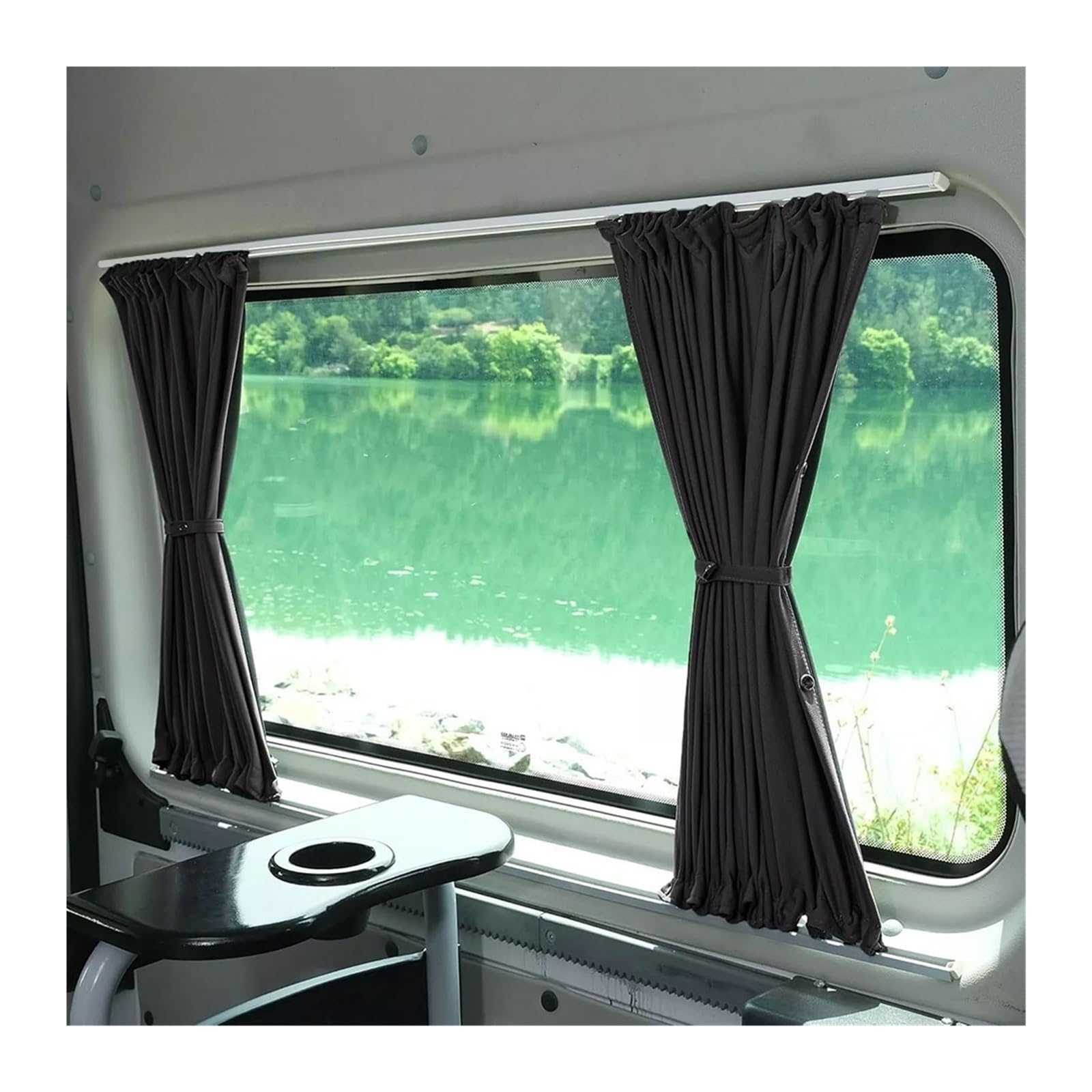 Cortina Trasera Autocaravana Oscurecimiento Kits de Cortinas for Ventanas, Parasol Lateral Central for Puerta Granero, protección UV