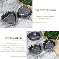 Vista 6 de 10 piezas de mini molde de tubo estriado, molde de acero al carbono de 4 pulgadas con forma de corazón, molde antiadherente para tartas, mini molde