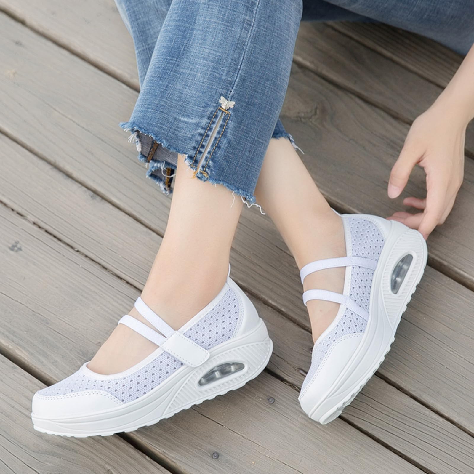 ihinzry Chaussures d'infirmière à coussin d'air pour femme - Légères et respirantes