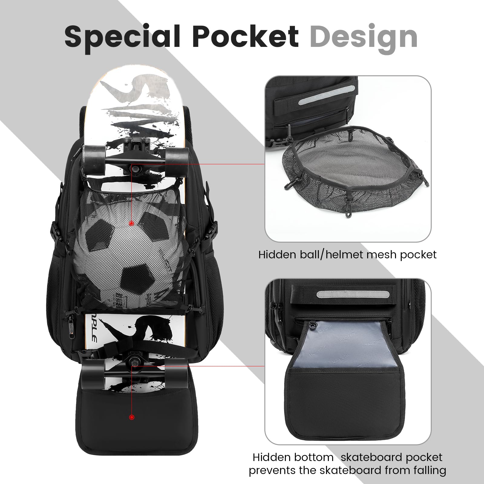 スケボー用リュック Amazon | RUCYEN スケートボードバックパック | RUCYEN | バッグ