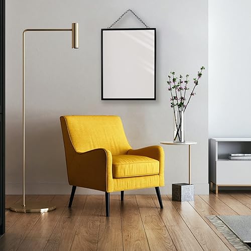 Miniatura 6 de SANY DAYO HOME Espejo rectangular negro de cristal real de 12 x 16 pulgadas con cadena, marco de metal, pequeño espejo rectangular para colgar en la