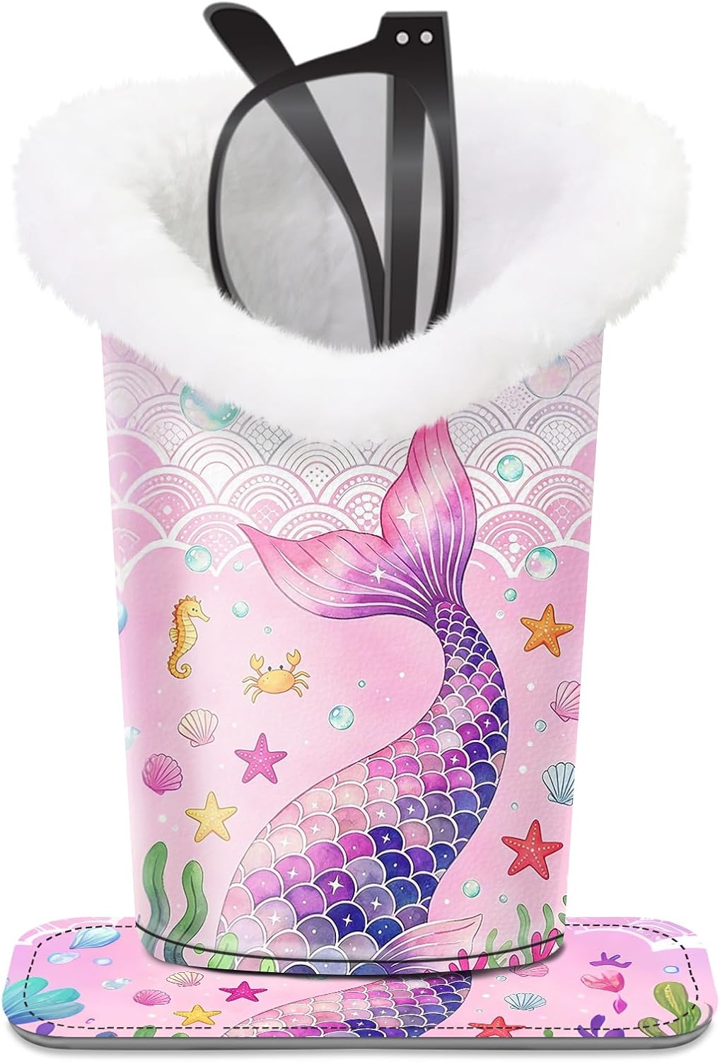 Plush Lined Eyeglasses Holder, Cute Glasses Stand for Women Kids