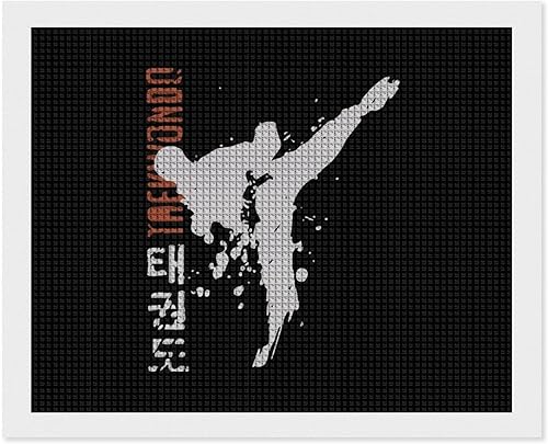 Miniatura 1 de Taekwondo - Divertidos kits de arte de pintura de diamantes cuadrados completos, manualidades, decoración de pared para el hogar, regalo