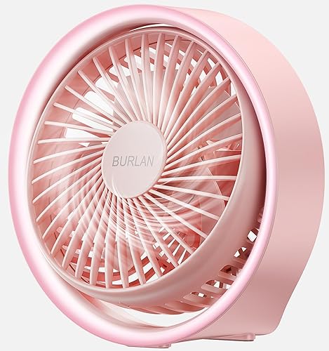 BURLAN Desk Fan, Air Circulator Quiet Operating Fan for Bedroom With Strong Airflow, 3 Spped Portable Desk Fan Battery Operated with USB