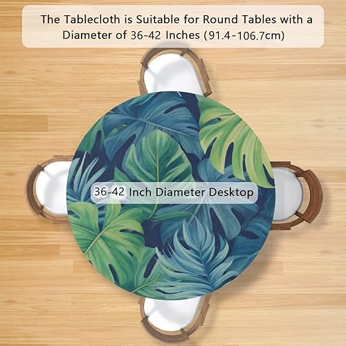 Vista 273 de Cardinal Bird - Mantel redondo ajustable con borde elástico de 36 a 42 pulgadas, mantel redondo elástico, impermeable, lavable, mantel circular