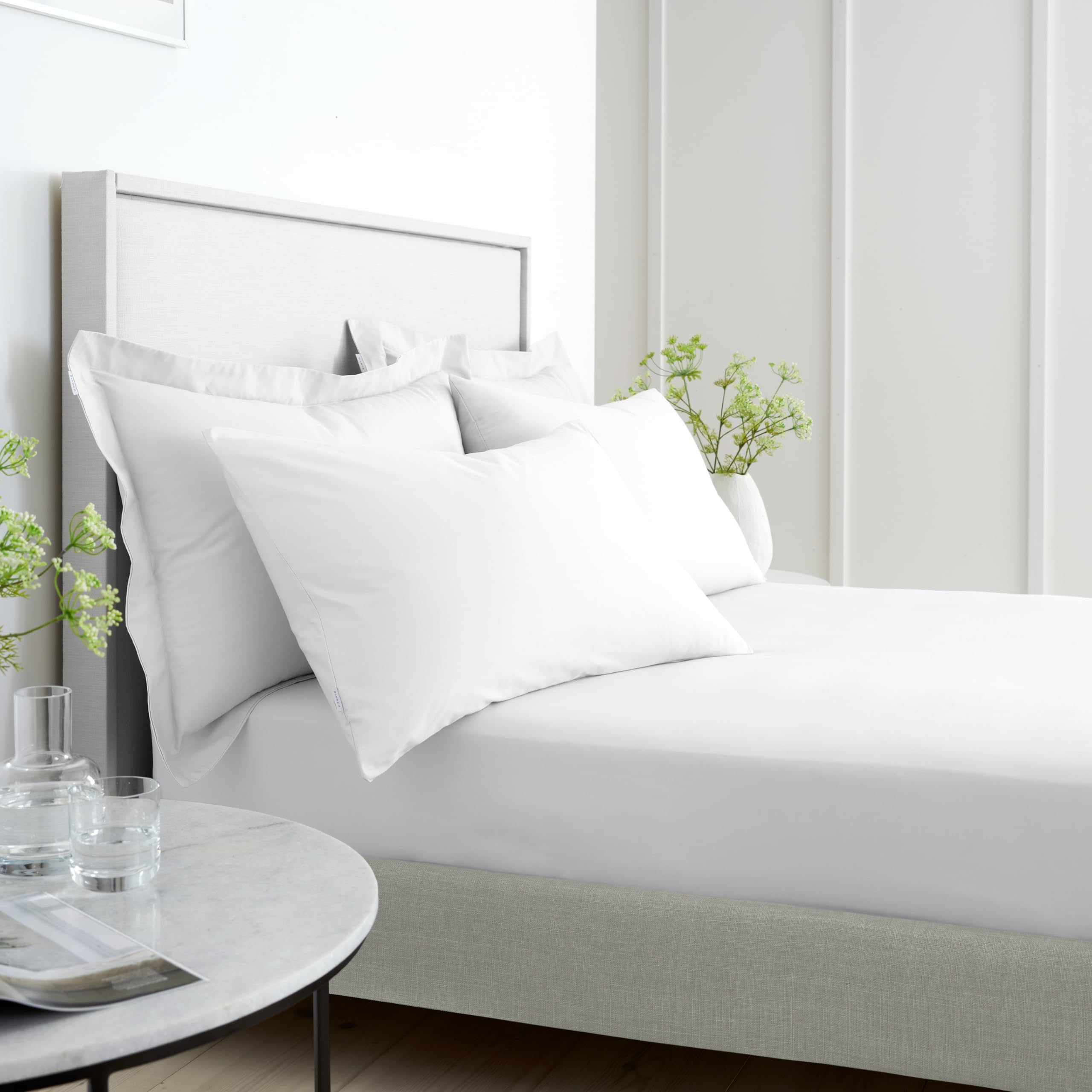 Bianca Fine Linens Bedroom 200 Thread Count Cotton Percale Single Fitted Sheet 32cm Depth White - Image 3