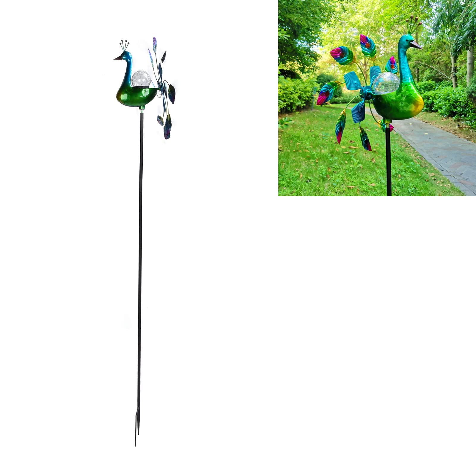 Molino de Viento de Hierro Forjado, hilanderos de Viento para jardín, Molino de Viento para decoración de césped al Aire Libre
