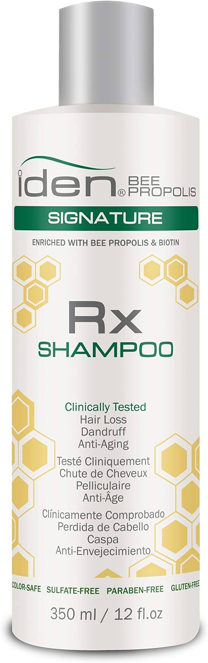 IDEN Bee Propolis Signature Rx Shampoo, Promotes Healthy Hair Growth, Saw Palmetto & Green Tea, 12 fl.oz