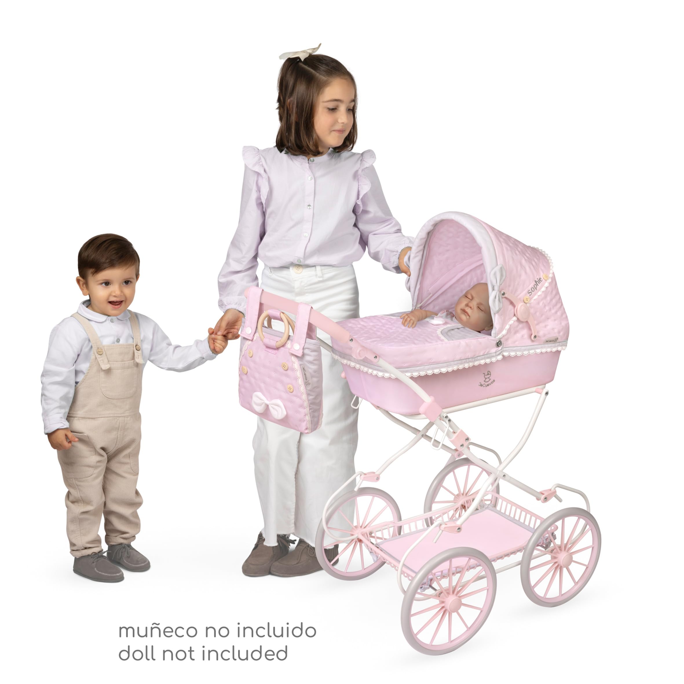 Carrozzina per bambole Sophie pieghevole con ombrellino DeCuevas 81075