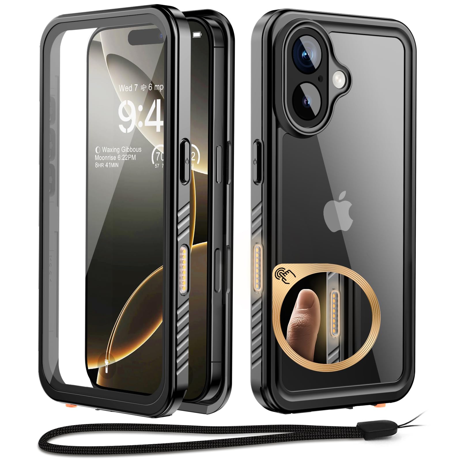 Beeasy for iPhone 16 Case Waterproof, Shockproof, Dustproof, Built-in Screen Protector, 360 Degree Full Body Protection