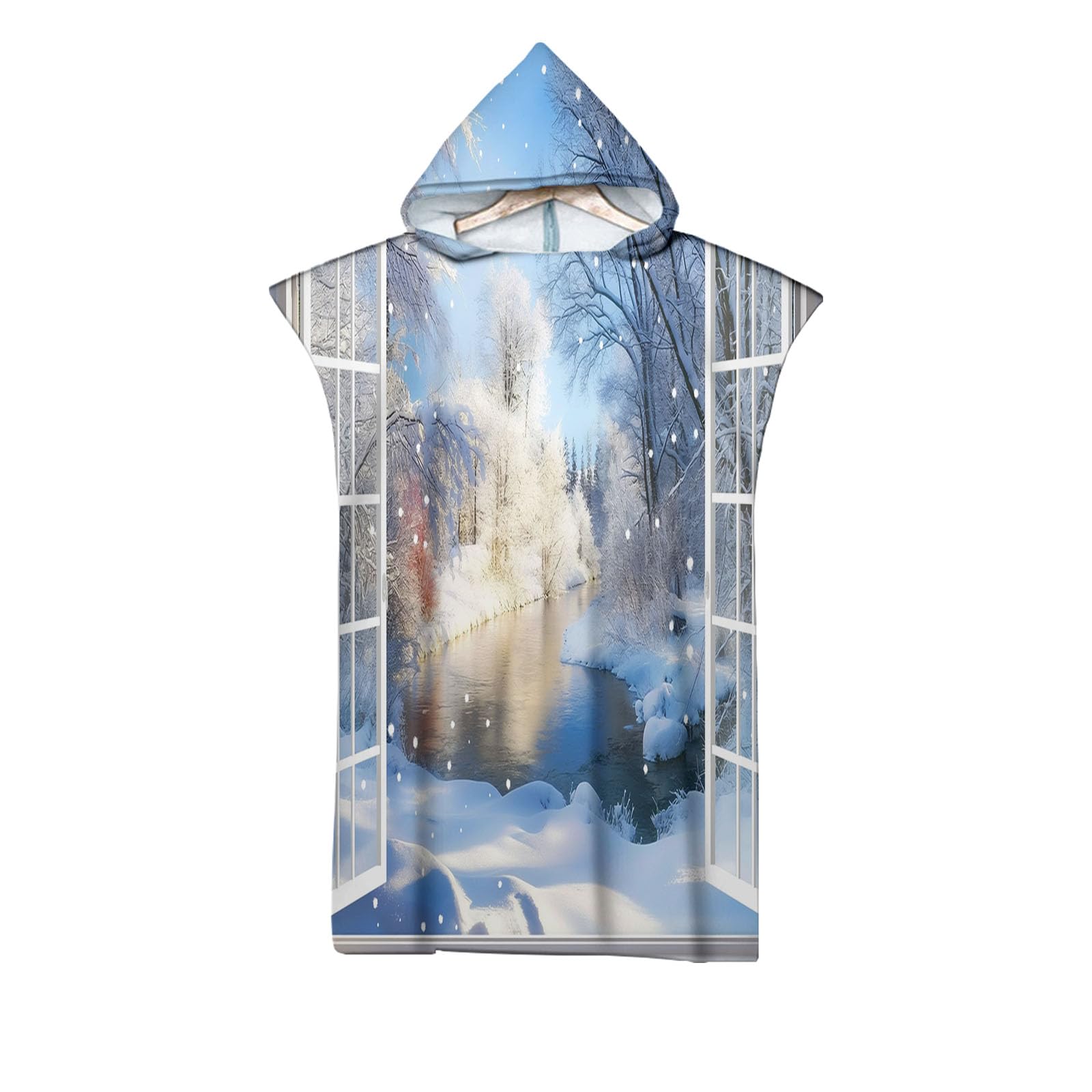 Poncho surf de Noël pour se changer au chaud après la plongée en mer