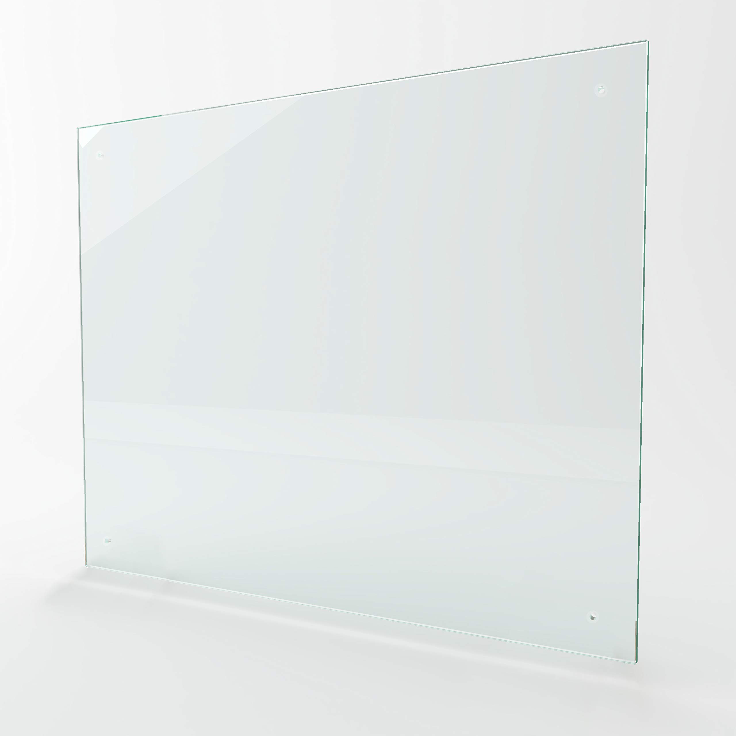 BIJON Spritzschutz Küche Küchenrückwand Glas, Herd Platte Wand, Küchenwand - Glasrückwand Mit 0mm Wandabstand, Klarglas 60 x 80 cm, Inkl. Montageset