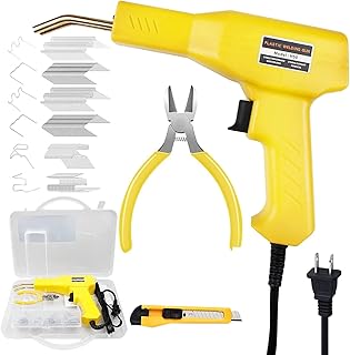 YOMERA Kunststoff Schweißgerät, 50W Kunststoff Schweißen Kunststoff Reparaturset mit 4 Arten von Schweißklammern, 50 von j...