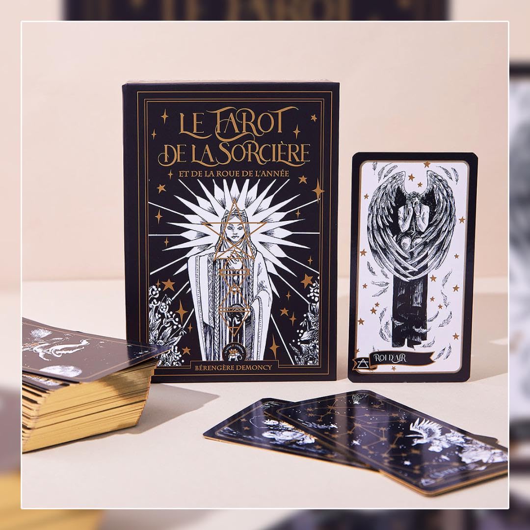 Amazon.co.jp: 金縁ファンタジックなフランスのモノクロタロット