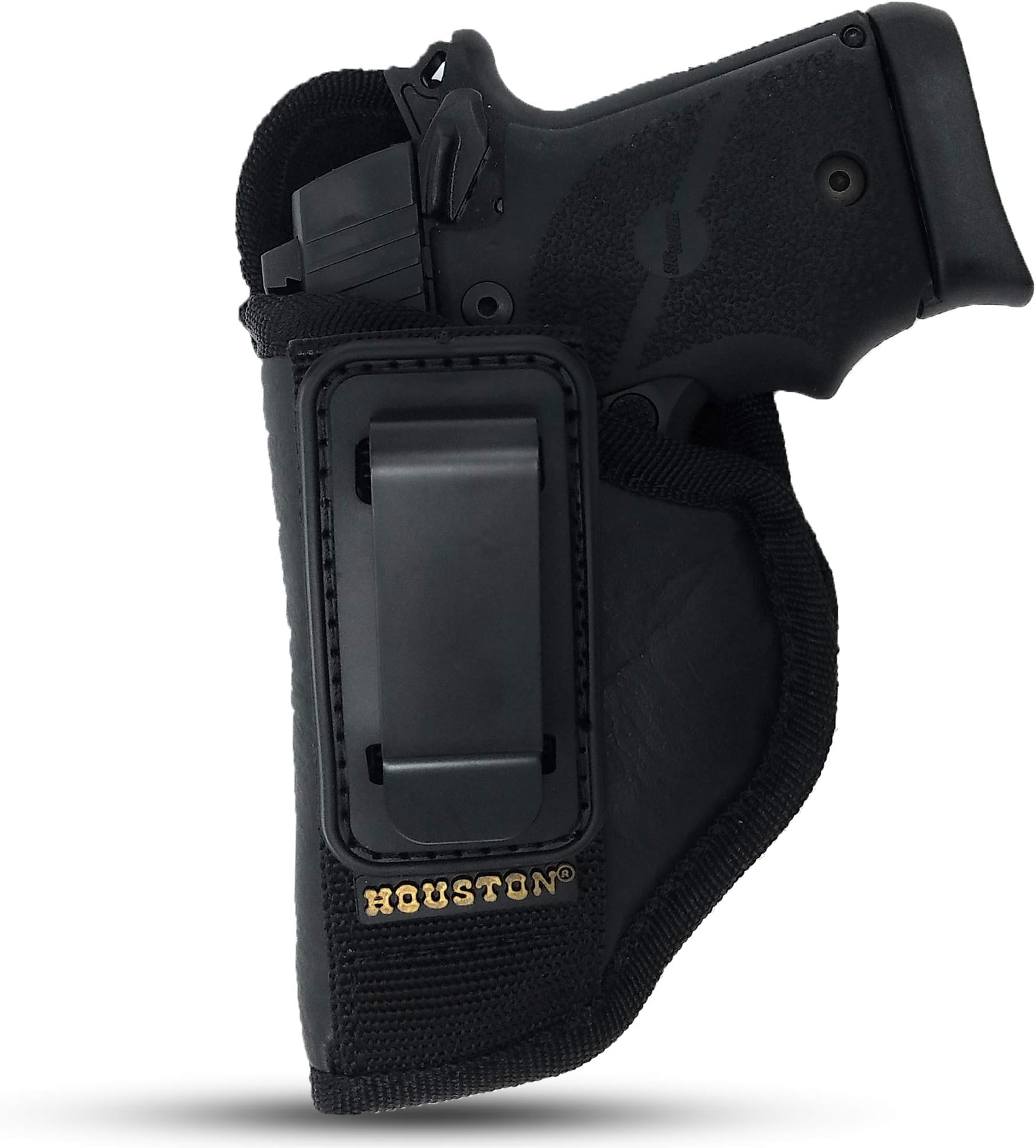 Gun Holsters IWB Tuckable Concealed Carry Holster โ ECO Leather Inside Waistband for Men & Women โ Fits GLK 43 42 SIG P365 Kahr PM45 Makarov KelTec PF9 P11 โ Soft Suede Interior